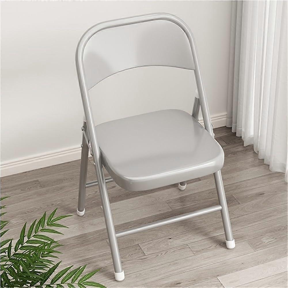 Metal Folding Chair with Durable AllSteel Frame, Wide Seat, Stackable SpaceSaving Design, Gray
