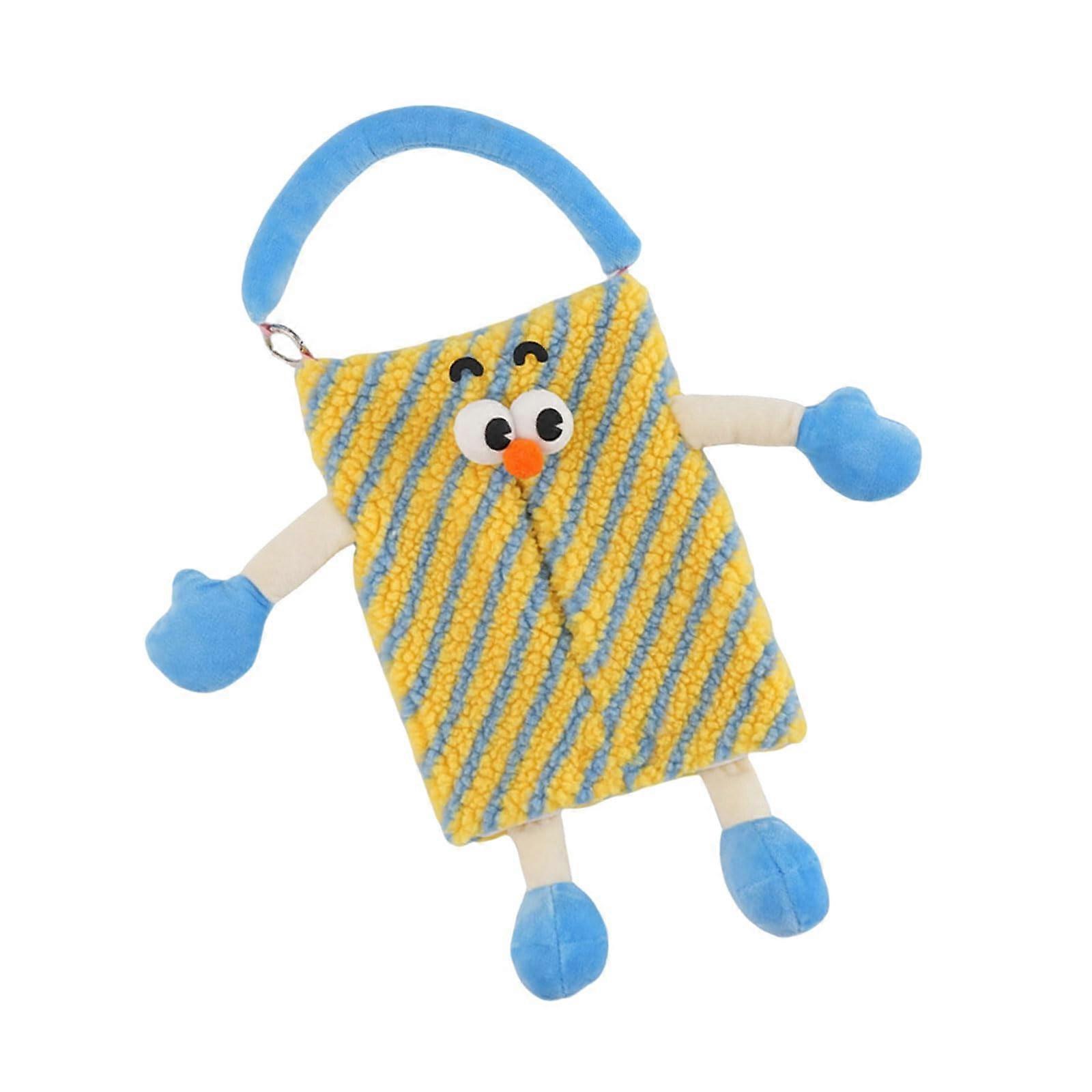 Car Tissue Holder with Cartoon Plush Design for Headrest, Cute Animal Tissue Box for Car and Home