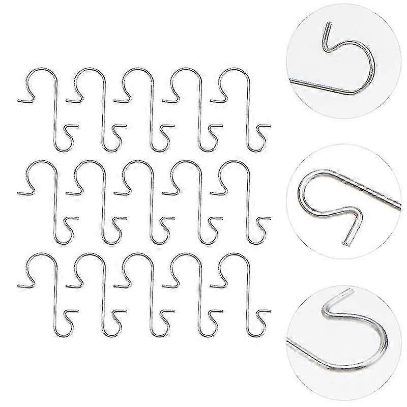 100pcs Small S Shape Hook Christmas Decorations Hanging Pothook Silver S Hook Supplies