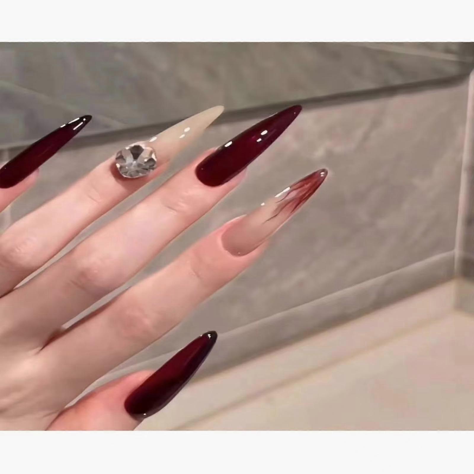 Handmade Press On Nails Set with SalonQuality Gloss Finish, Reusable and Multiple Sizes