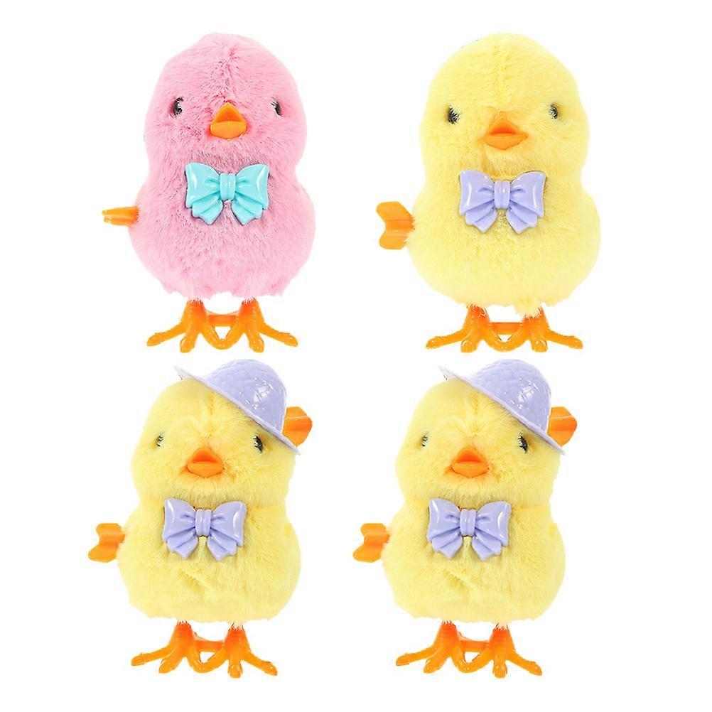 Funny Windup Chick 4Pcs Home Decor Assorted Color for Easter Celebration