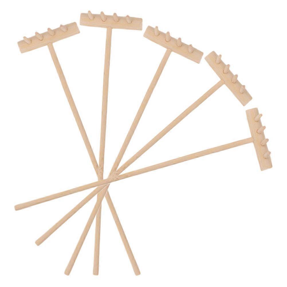 Miniature Garden Tools Rake Shape For Tea Ceremony Landscape Creation 5Pcs