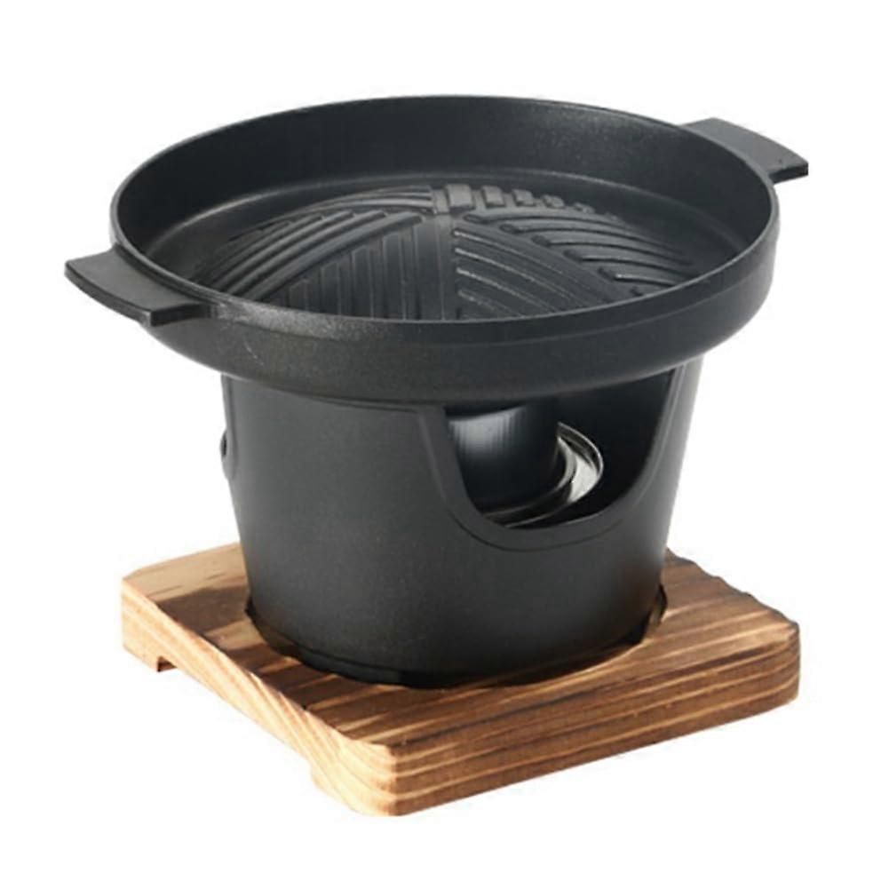 Portable Mini BBQ Grill with Alcohol Camping Stove, Even Heating, Easy Clean, Compact Size