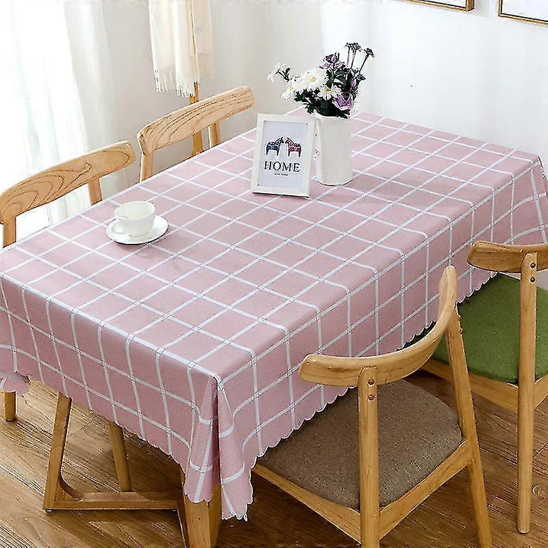 25-26 Pvc Tablecloth Waterproof Large Plaid Table Cloth Dustproof Tablecloth