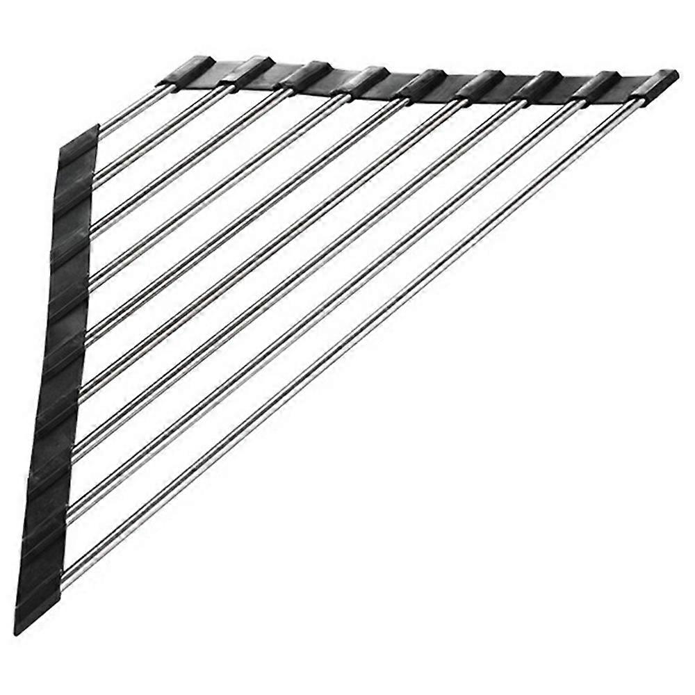 Foldable Stainless Steel Dish Drying Rack Sink Roll-Up Drainer Mat Multi-Function Kitchen Draining B