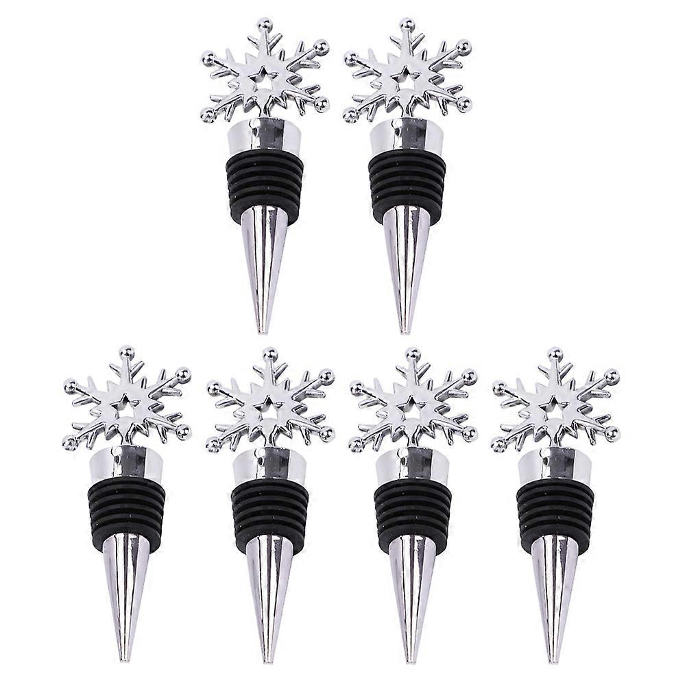 Stoppers Stainless Steel Red Stoppers Snowflake Shaped 6Pcs