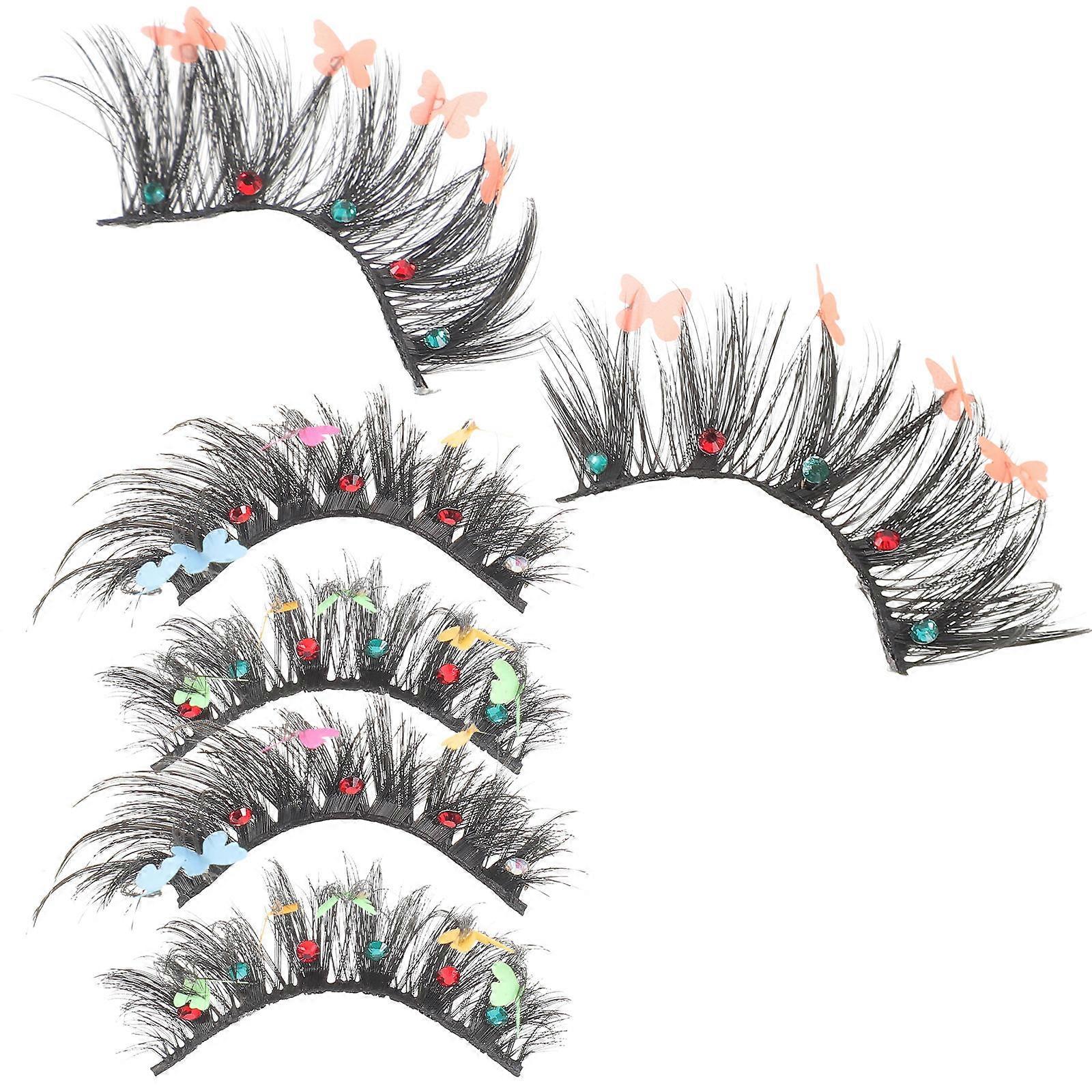 Fake Eyelashes Extensions with Butterfly Decoration 3Pairs Kit