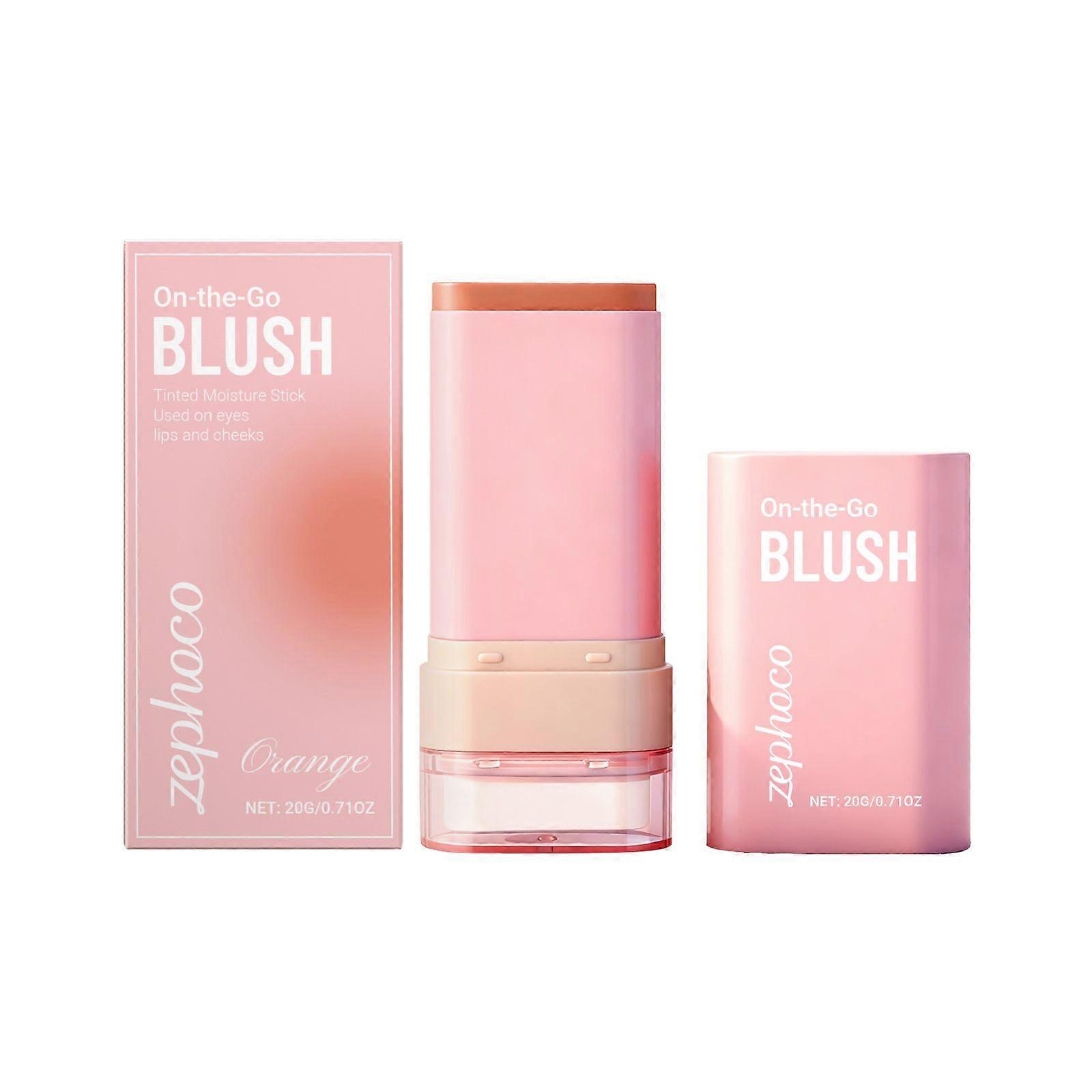 Zephoco Orange 2-In -1 Blush Stick Texture Lightweight And Suitable Color Natural Modification Daily Commuting Makeup