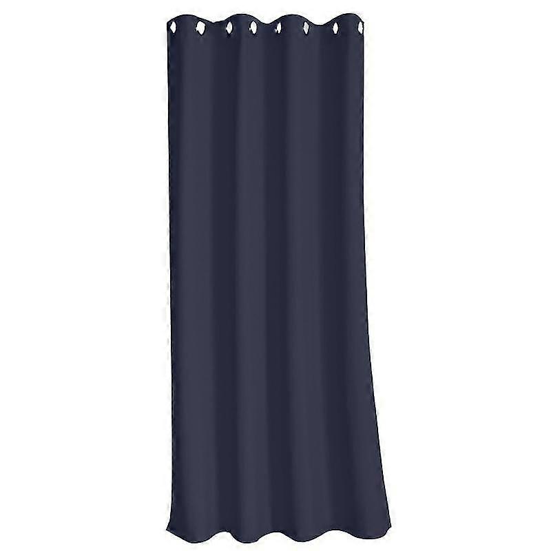 Grommet Curtain Solid Color Waterproof Polyester Sun Blocking Floor Drape for Outdoor