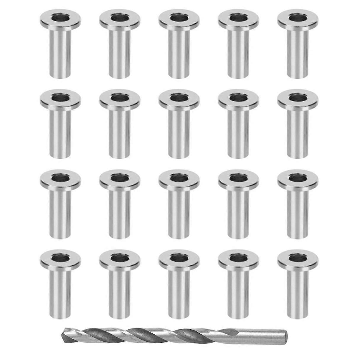 80pcs Stainless Steel Cable Railing System Sleeves for Deck Posts with Rustproof Abrasion Protection