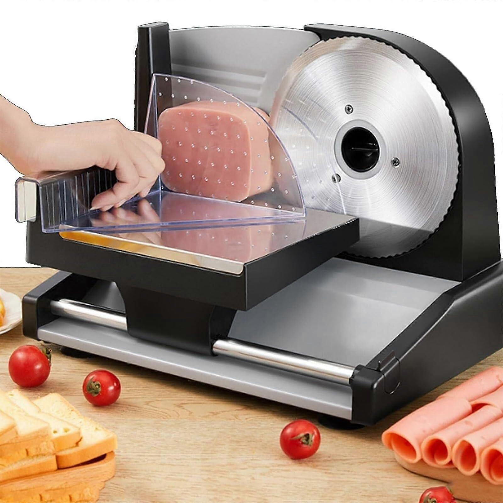 Electric Meat Slicer 200W Adjustable Thickness for Meat Cheese Bread with Removable Blade