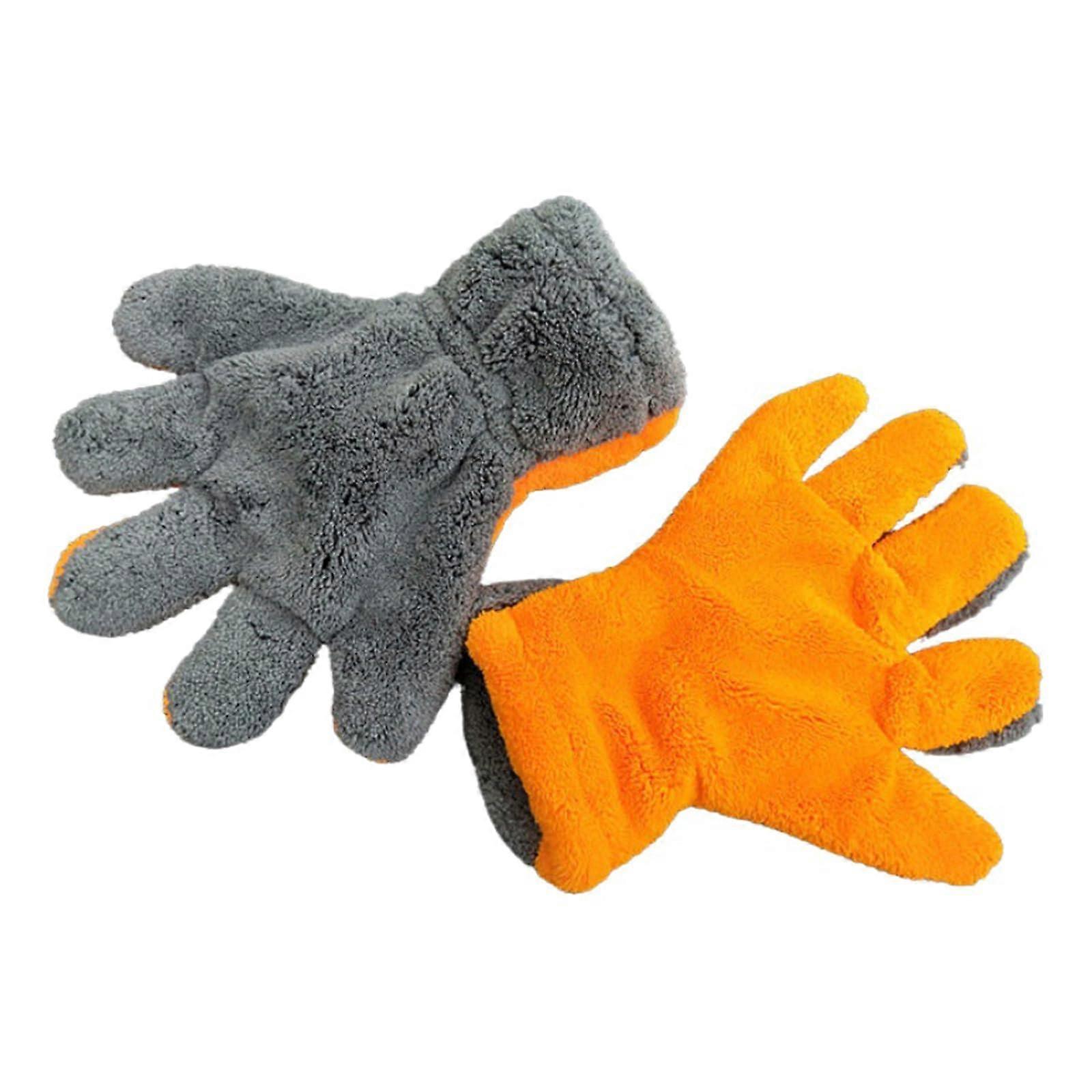 Car Wash Mitt DoubleSided Microfiber Glove Scratch  Absorbency for Car Detailing