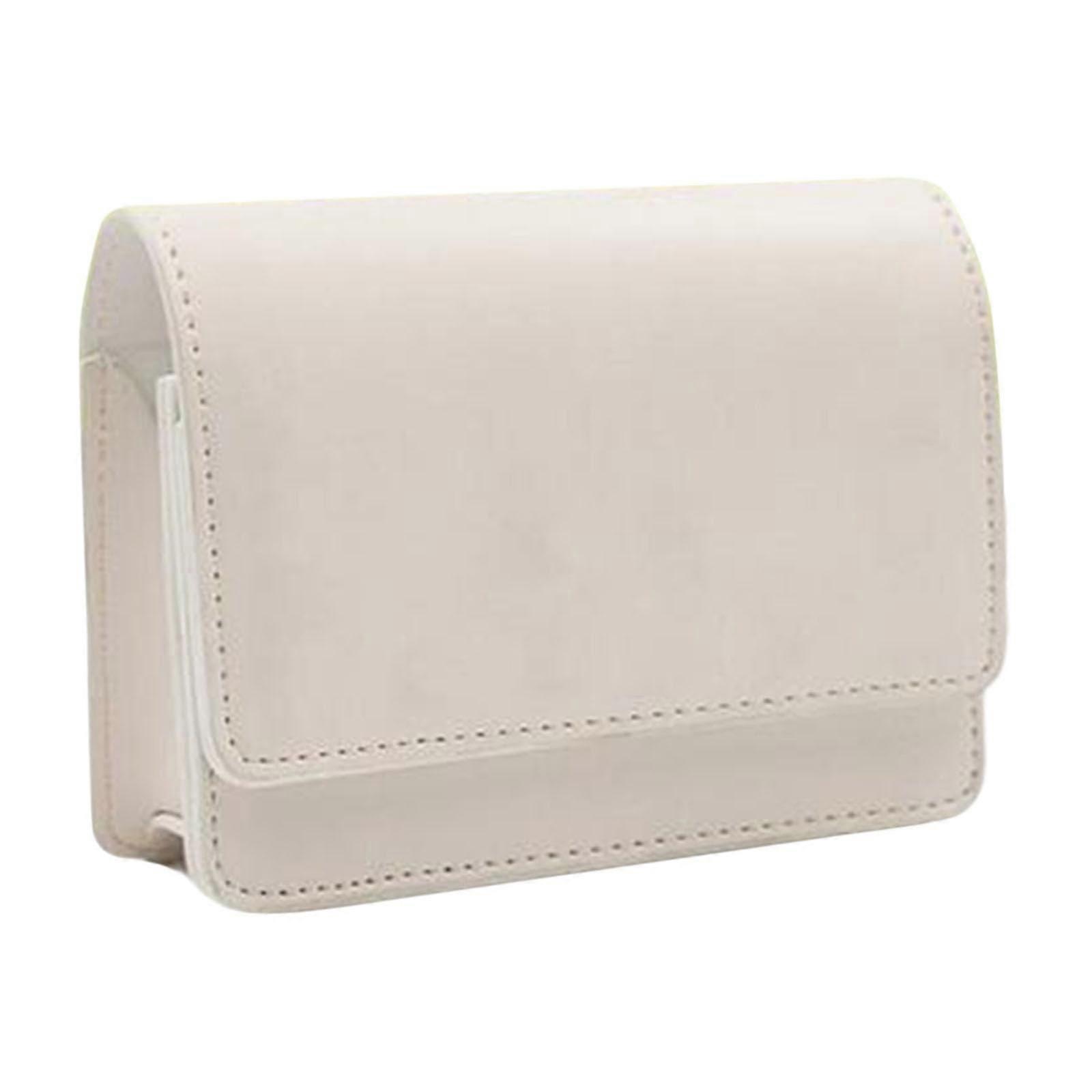 Golf Rangefinder Case PU Leather Universal Carry Bag White Storage Pouch for Most Brands