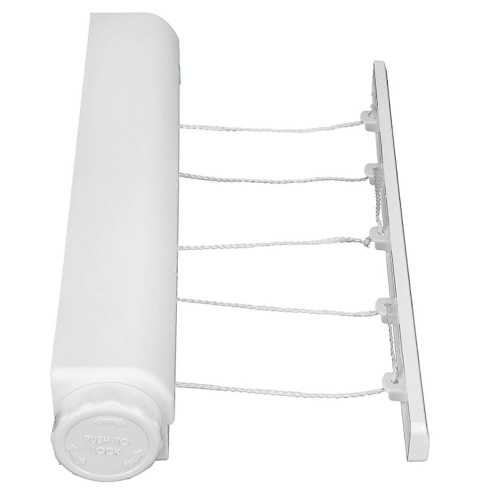 Retractable Clothesline Indoor Outdoor 5 Line Wall Mounted Drying Rack with Adjustable Length
