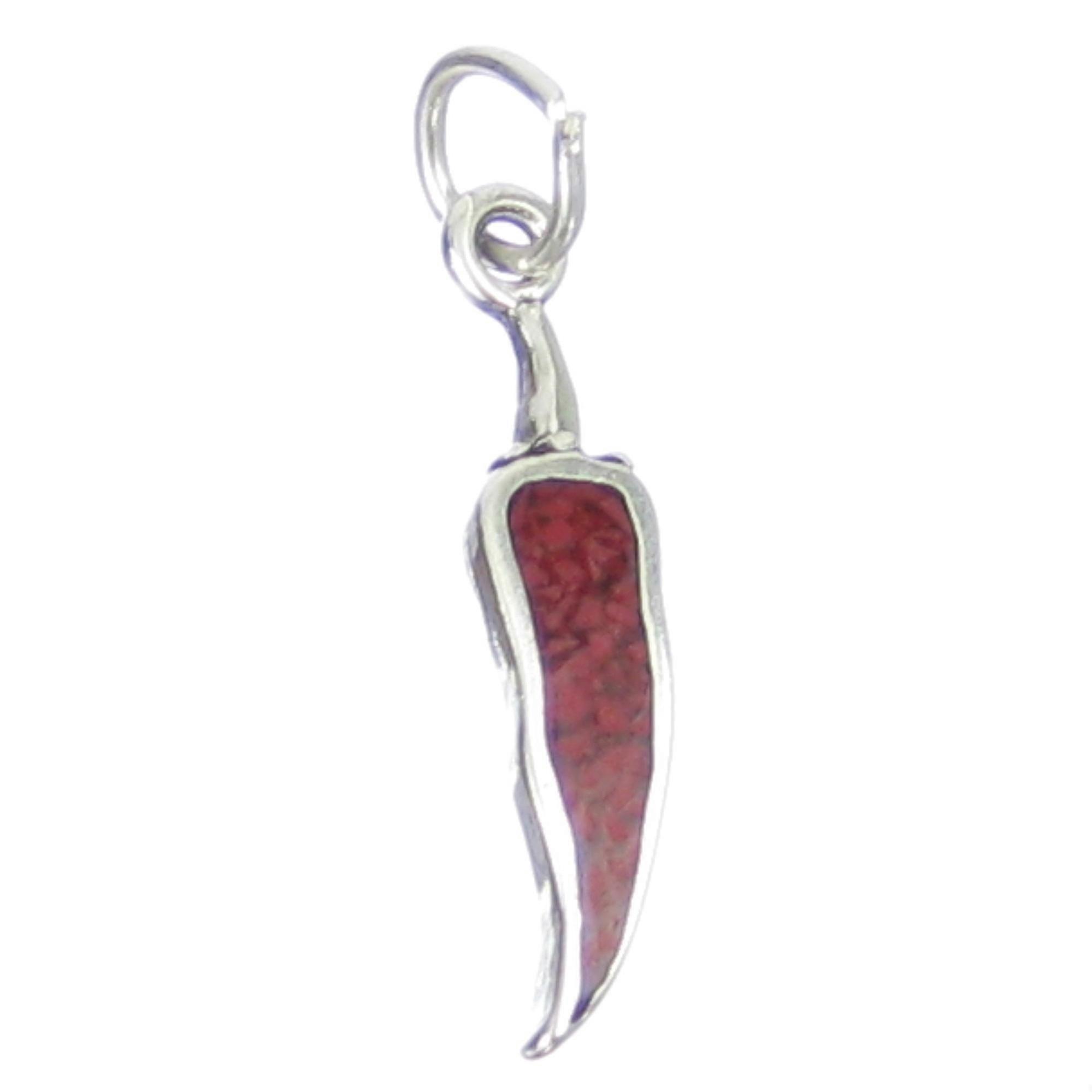 Chilli pepper TINY sterling silver charm .925 x 1 Chillies Peppers