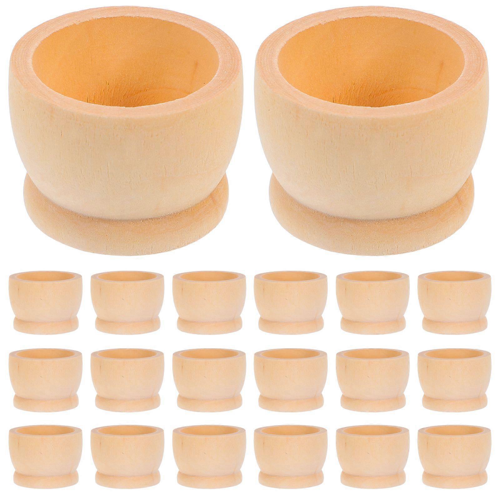 20Pcs Wooden Egg Cups Easter Egg Holder Home Decoration Easter Egg Display Stand