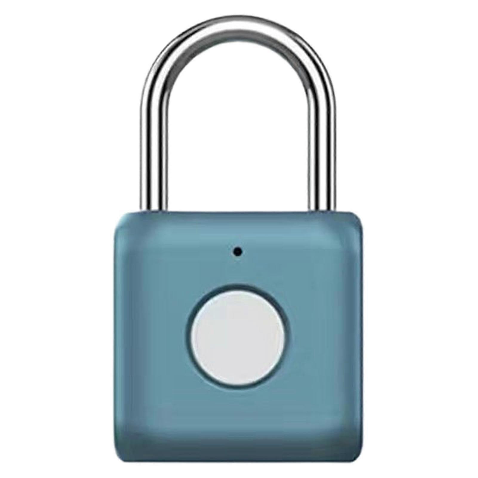 Fingerprint Padlock with Secure Biometric Access, Rechargeable Long Battery, Travel Security Blue