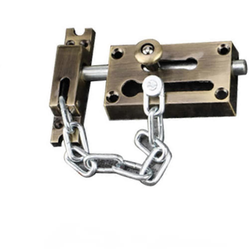 Door Security Chain Guard Heavy Duty Alloy AntiTheft Bronze Latch Lock for Front Door