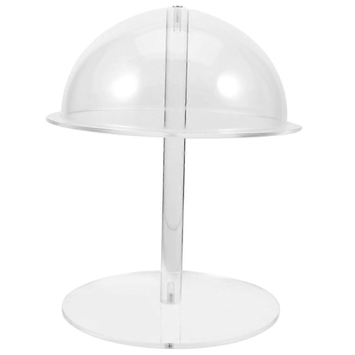 Clear Acrylic Hat Display Stand for Wigs and Caps, Tabletop Rack Prevents Deformation