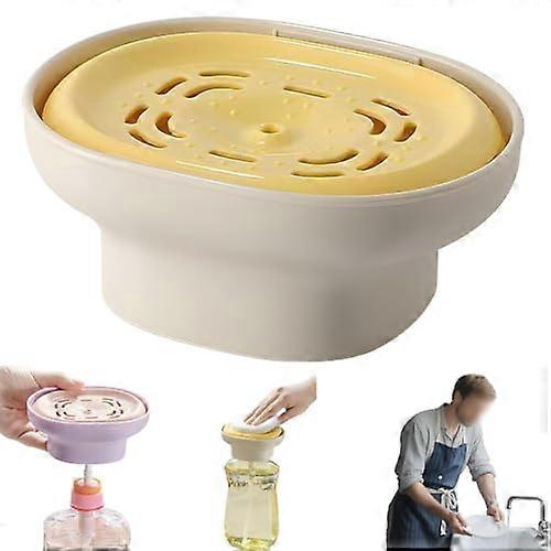 Laundry Detergent Dispenser with Leakproof Pump, Durable ABS for Kitchen and Laundry, Purple White