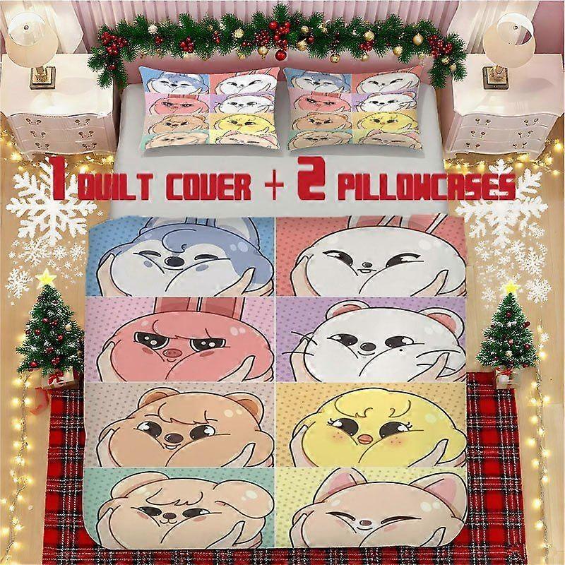 Animal Face Expression Soft Printed Bedding Set Polyester Fabric Decorative & Warm