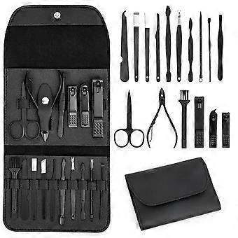 Manicure Set 16in1 Stainless Steel Nail Clippers Kit with Travel Case for Men and Women