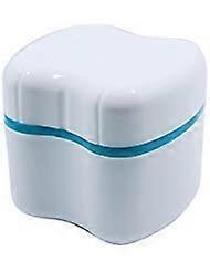 Denture Storage Box with Removable Rinse Basket Green Compact Travel Case for Retainers