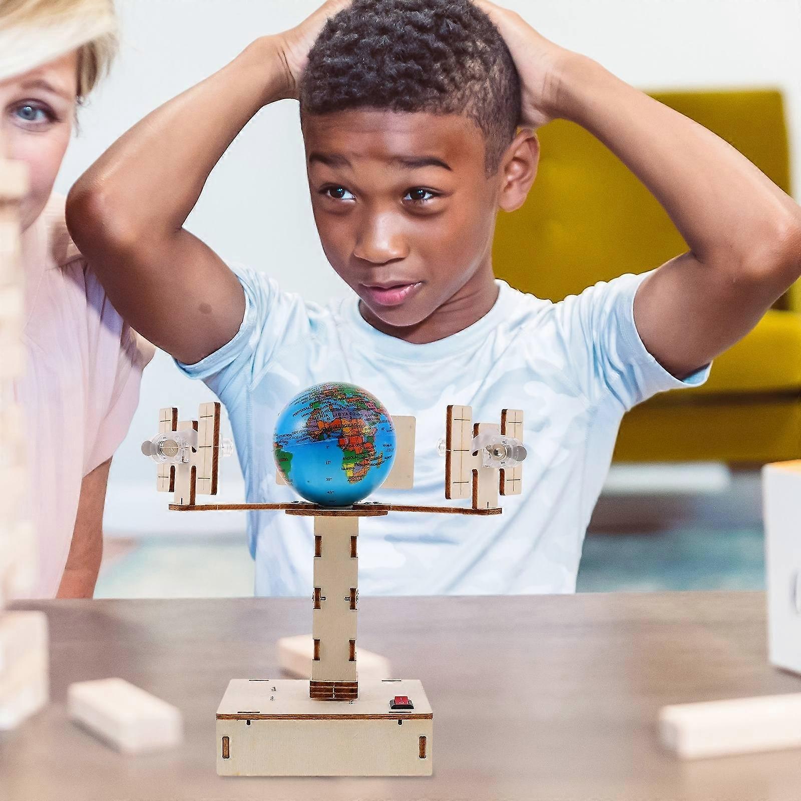 Wooden Geosynchronous Satellite Model DIY Kit 1Set for Science Education
