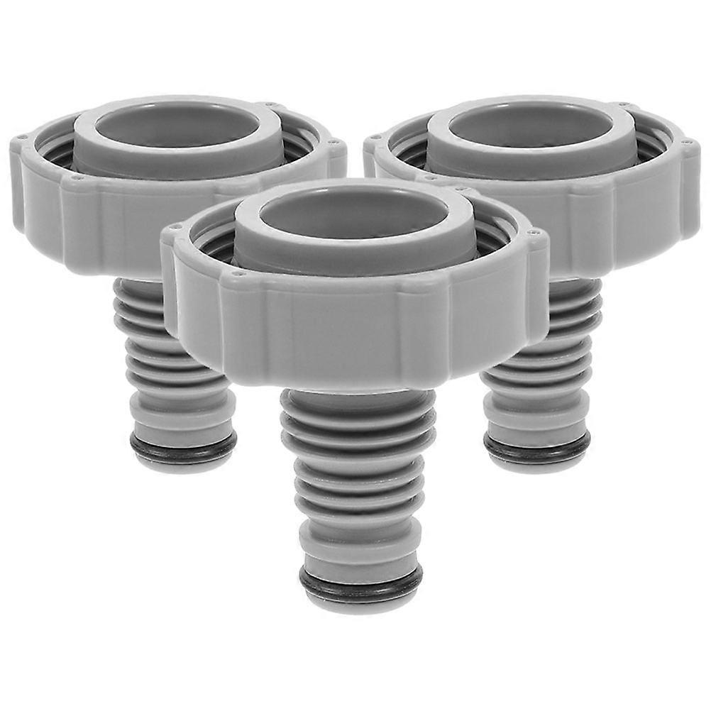 Pool Vacuum Hose Adapter Connector for Daily Use 3Pcs Durable Pe Grey