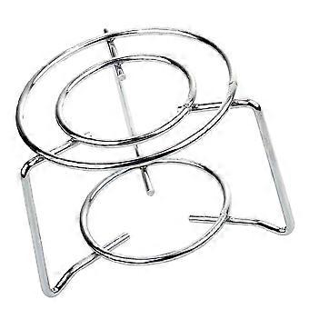 Soporte redondo de acero inoxidable para estufa, portátil, para senderismo, viajes, 16 x 13,5 x 10,5 cm, combustión completa, 1 juego