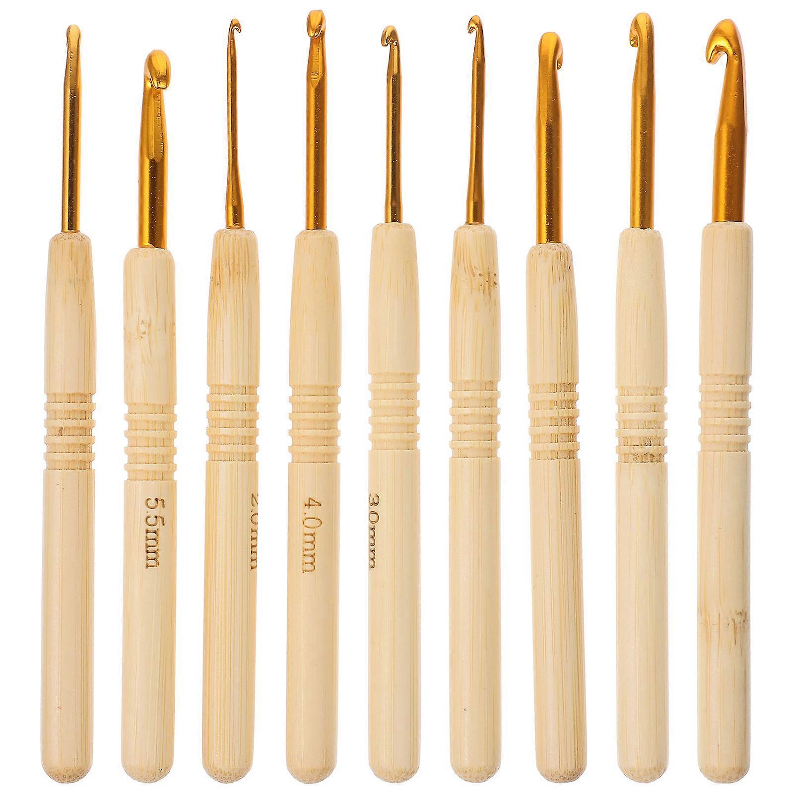 Crochet Hook Bamboo Knitting Tools for Knitting 9Pcs Lightweight Kit