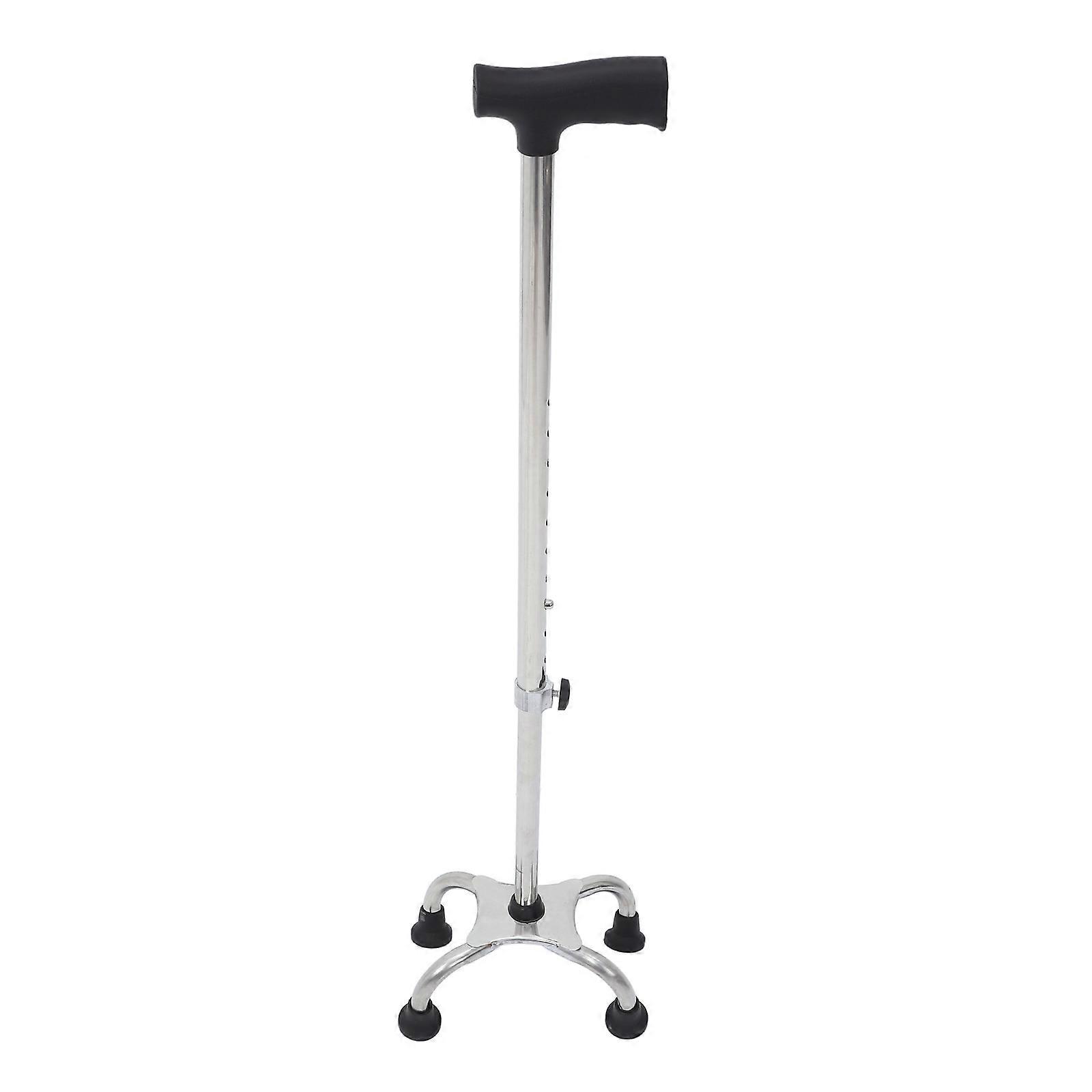 Durable Black Walking Stick for Stability Support with Adjustable Crutches
