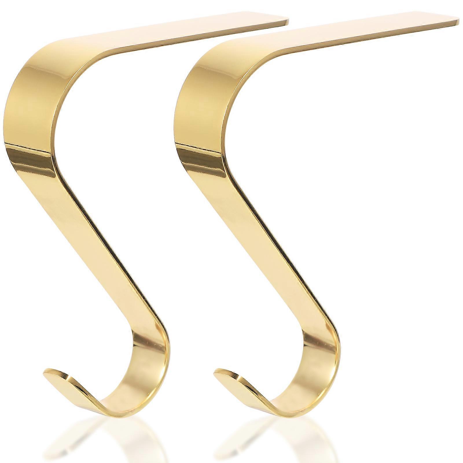 Xmas Stocking Hook Christmas Mantel Hanger for Rope Use 2Pcs Iron