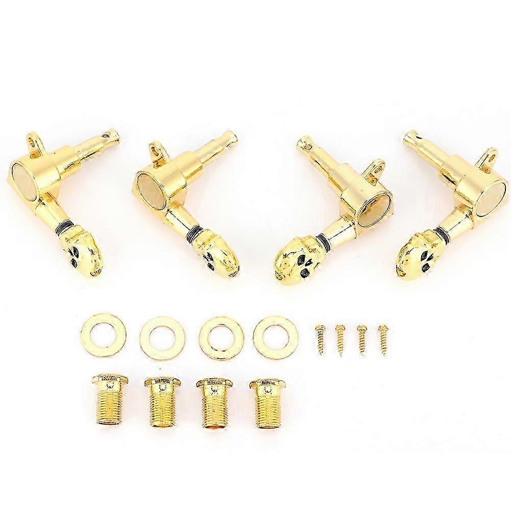 4 Pcs Tuning Peg Golden Skull Shaped Ukulele Machine Head String Tuner Key