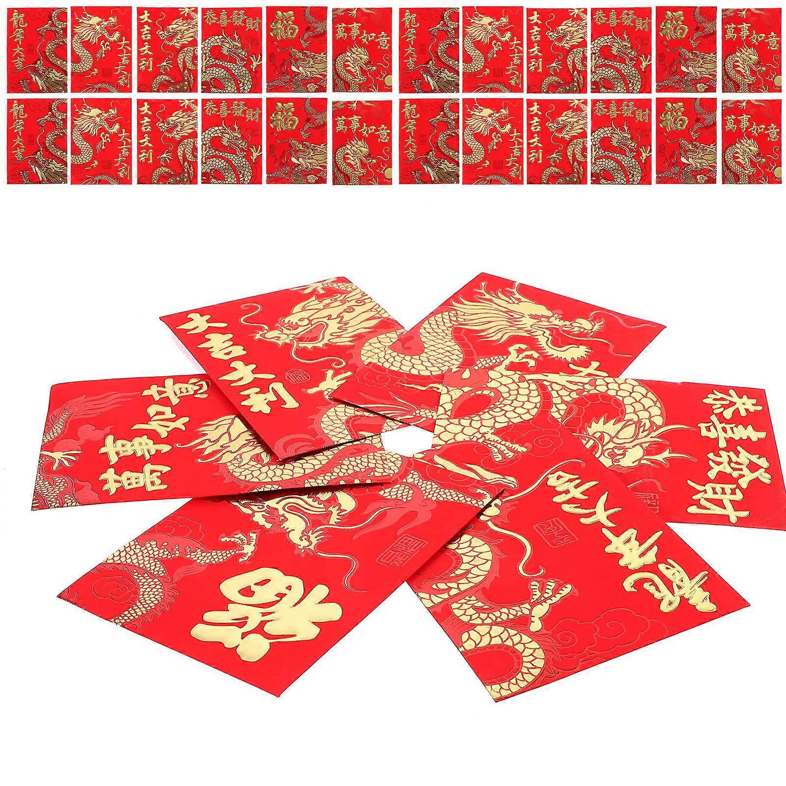 Creative Red Envelope for Storage 120Pcs Paper Red Packets with Assorted Colors