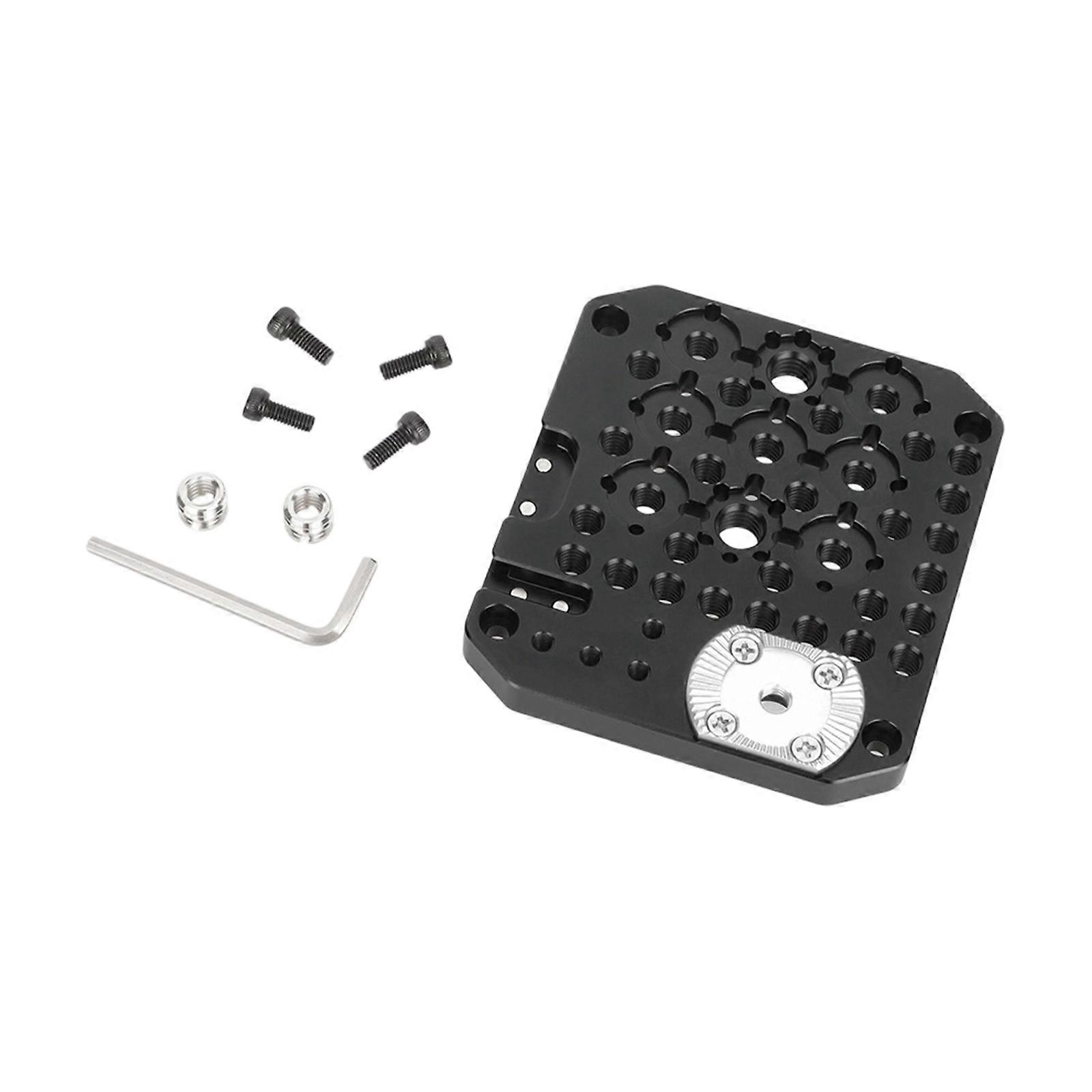 Precise Quick Assembly Multi Hole Base Plate For Professional Camera Video Equipment Secure Attachment  silver