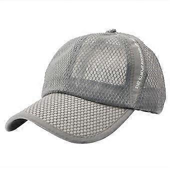 Gorras de béisbol, gorras de camionero, gorra de béisbol de malla transpirable de verano para hombres y mujeres, gorras deportivas grises para correr, gorra de béisbol unisex gris