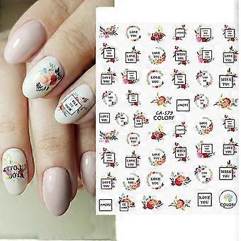 Summer Leaf Nail Stickers Blue Flower Nail Art Decals SelfAdhesive Fast Application CA579