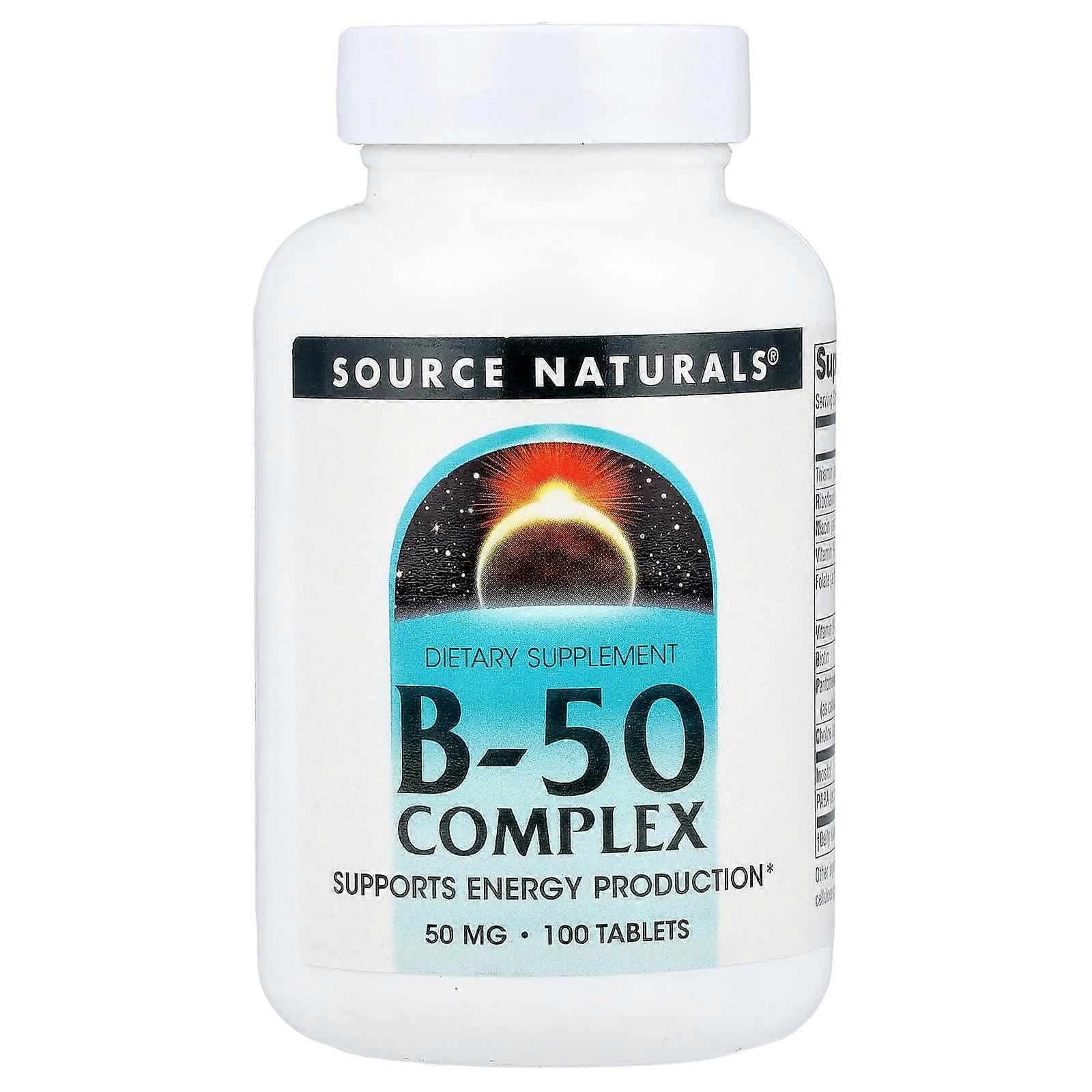 Source Naturals, B-50 Complex, 50 mg, 100 Tablets