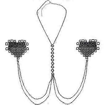 Copricapezzoli da donna a forma di cuore con strass, petali per il seno riutilizzabili e autoadesivi
