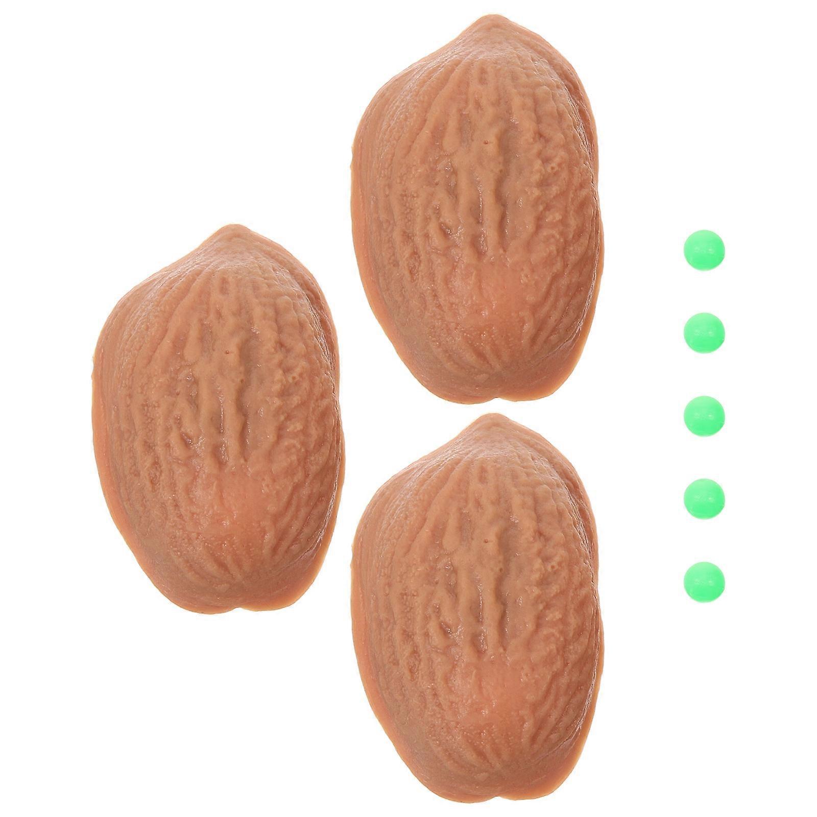 Three Shell Game Walnut Shell Trick Set for Funny with 3 Shells and 5 Balls