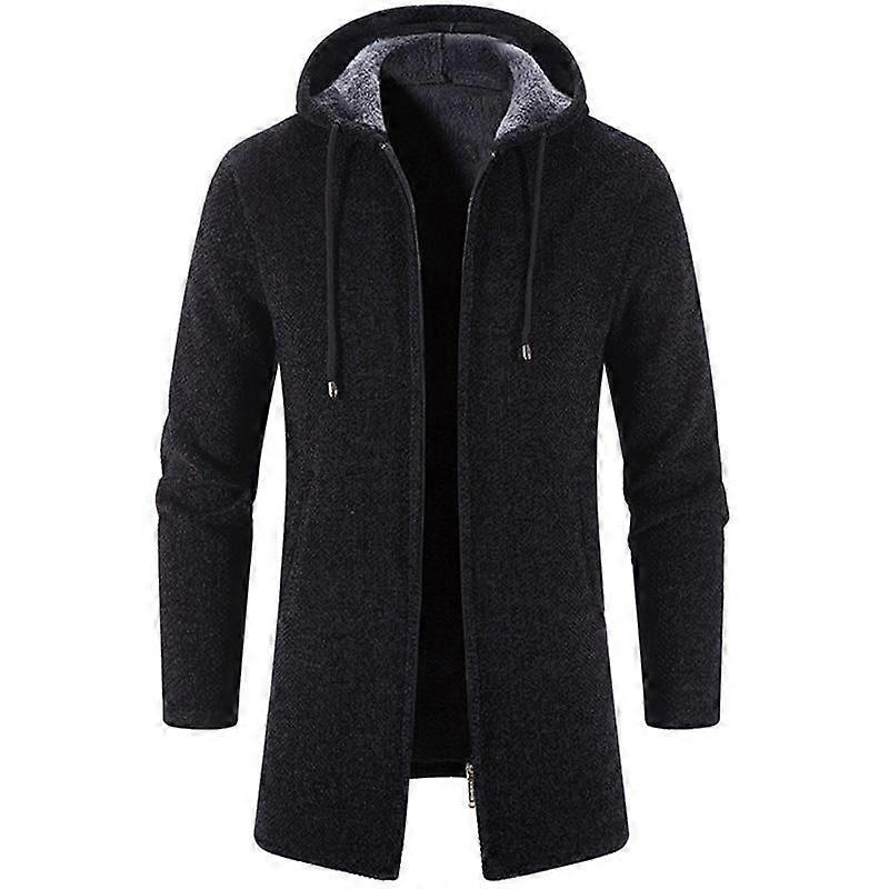 Men's Casual Hooded Longline Zip Jacket
