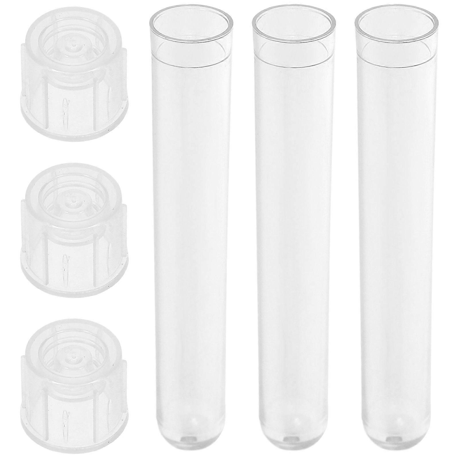 Transparent Plastic Test Tubes with Cap for Sample Storage 24Pcs