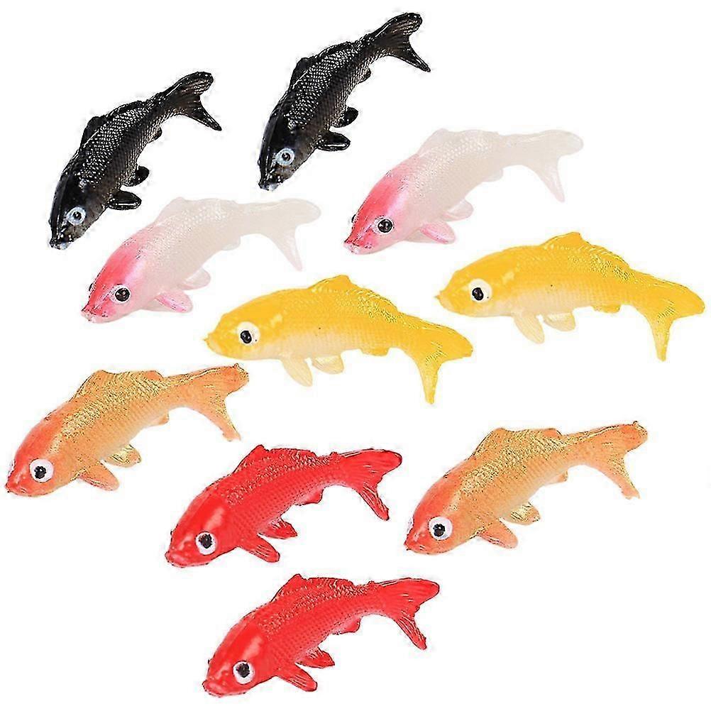 Fancy Carp Model Fish Tank Decorations, 12Pcs