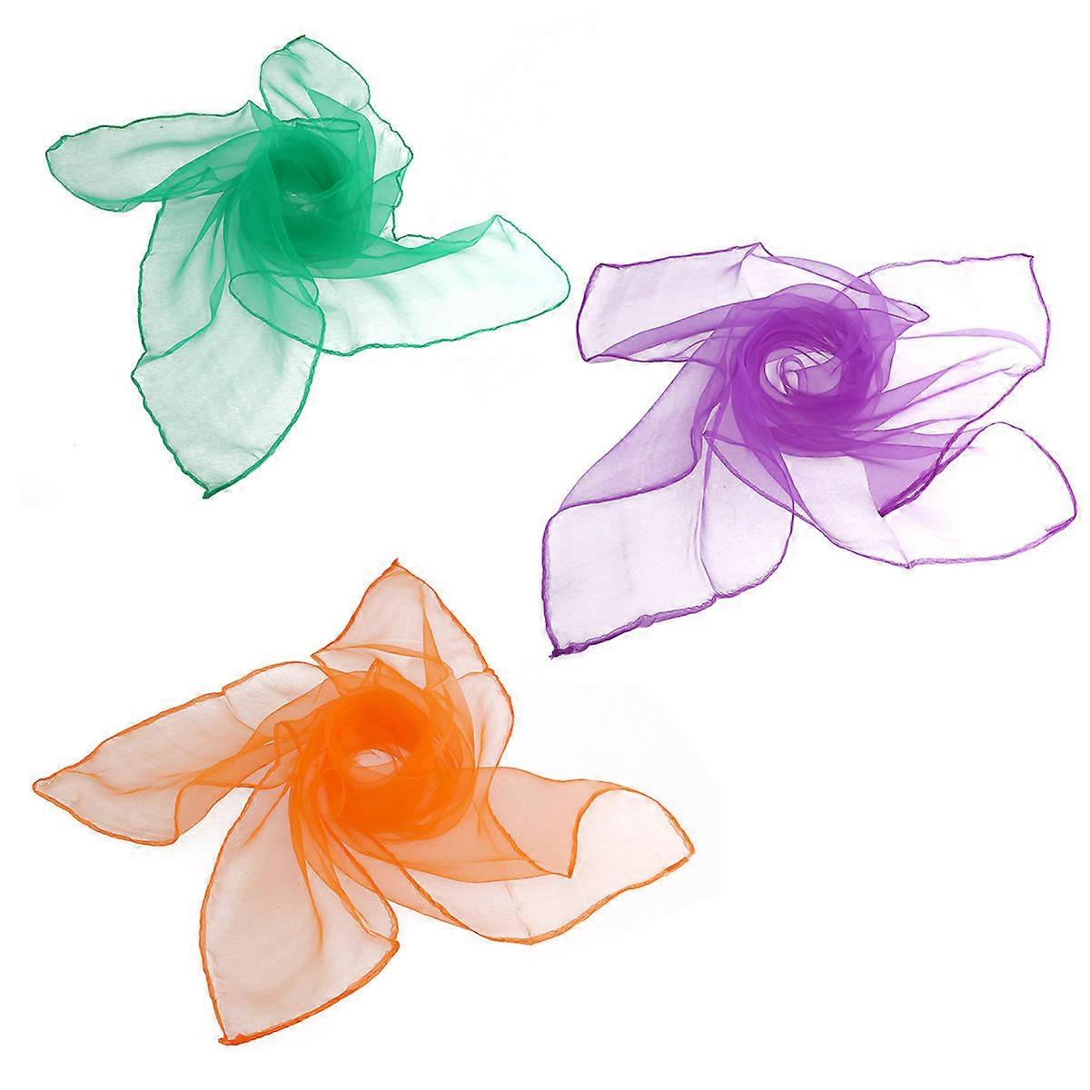 12pcs Hemmed Square Juggling Dance Scarves (Assorted Color)