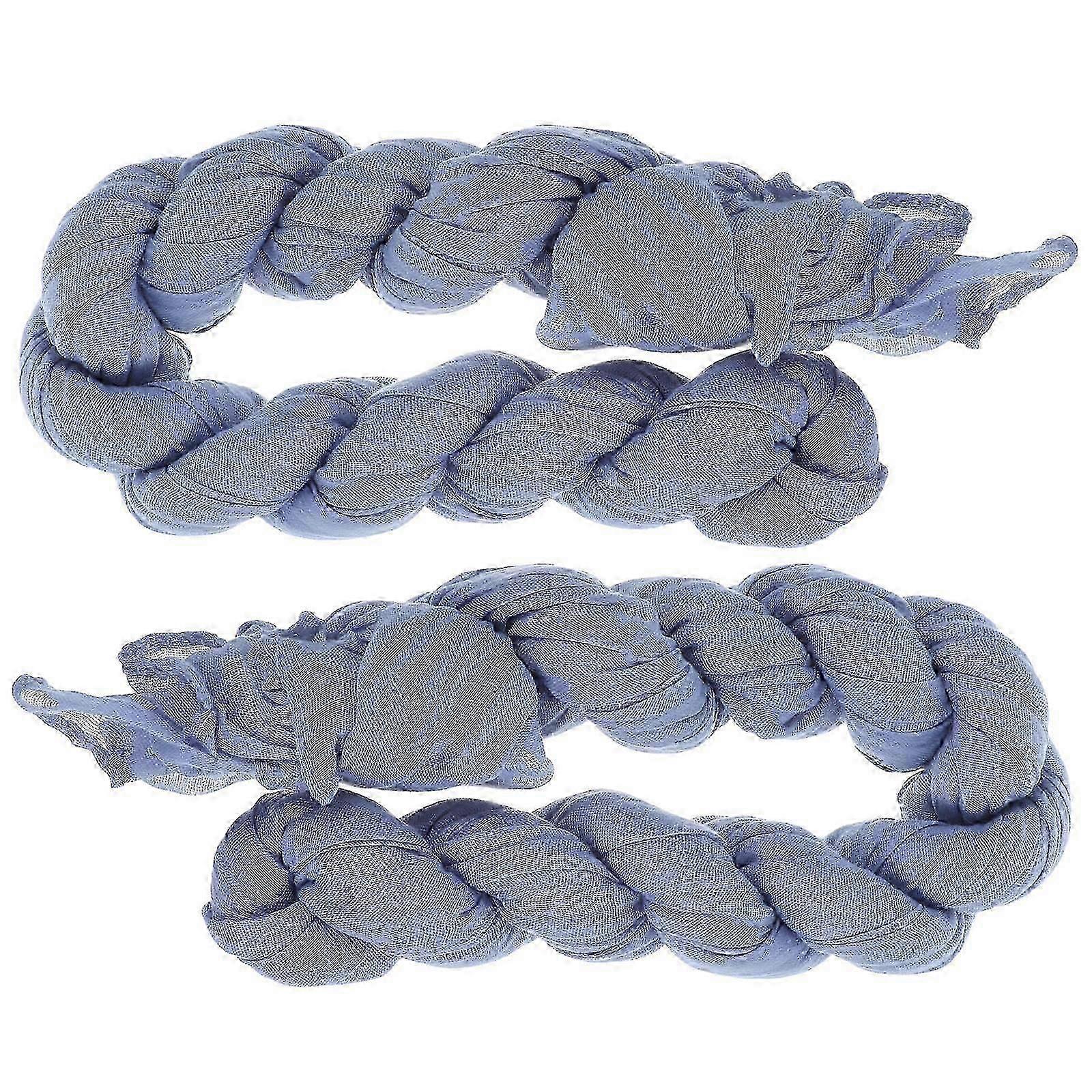 2026 Good!! Blue Gauze Table Runner for Dining Decor 2Pcs Rustic Boho Table Cloth