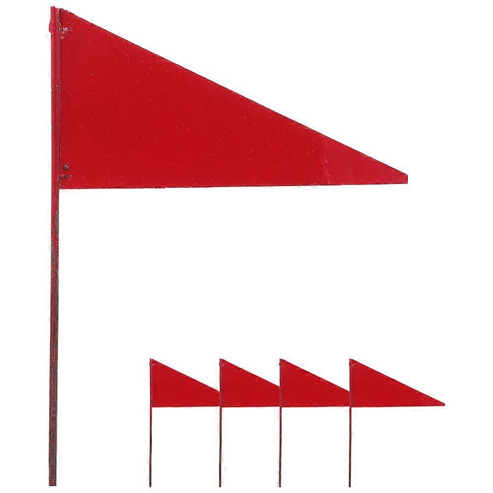5Pcs Lawn Marking Flags Durable Iron Flags Triangular Flags Garden Irrigation Flags