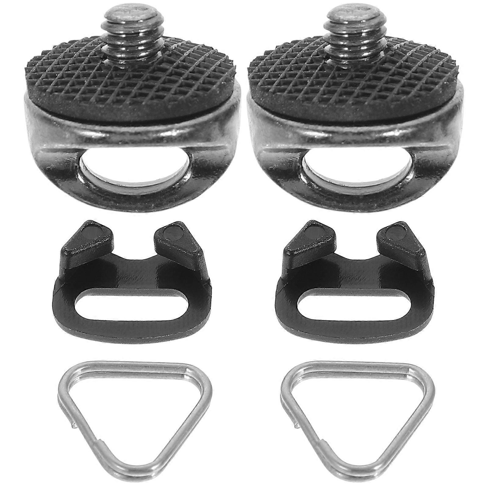 Camera Clip Split Ring Triangle Hook for Camera Use 2Sets Black Metal Strap