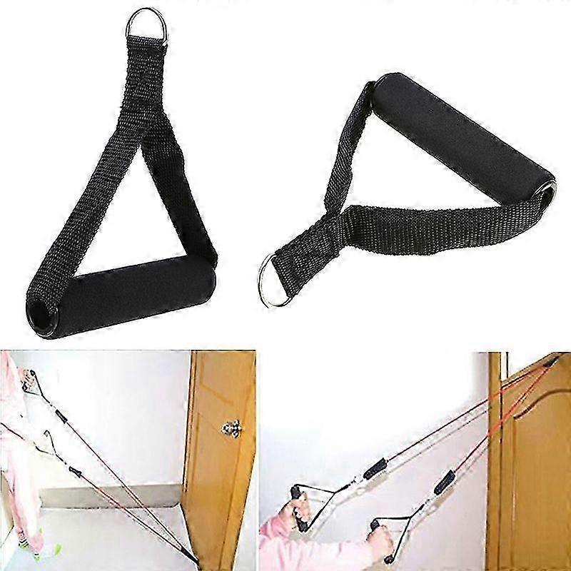 2Pc Pulldown Tricep Rope Cable Handle V Bar Dip Resistance Multi-Gym Training