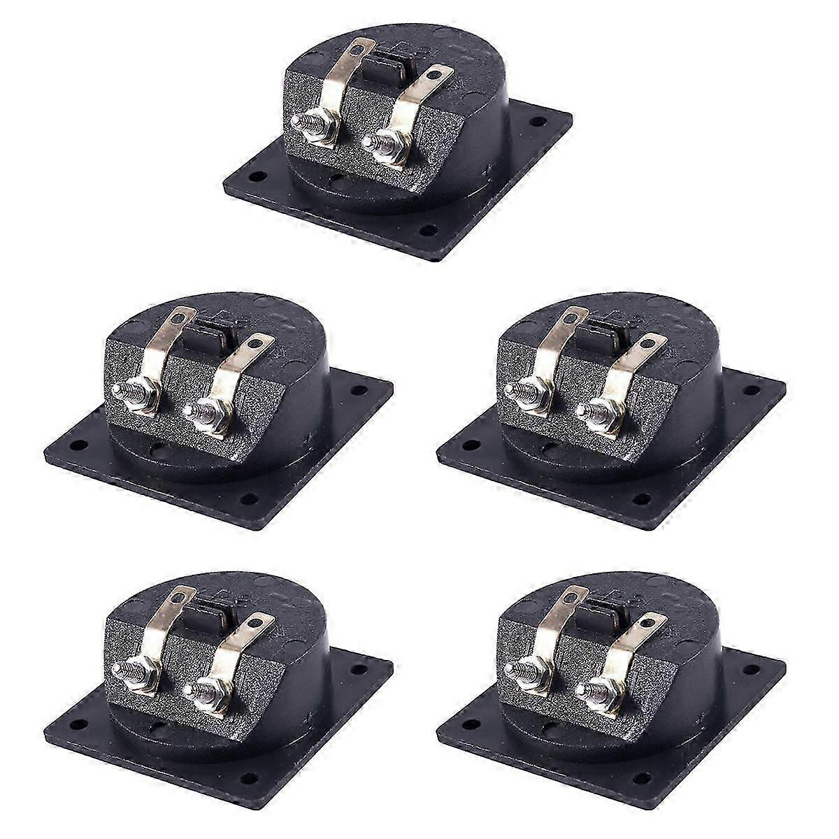 Square Dual Binding Post Speaker Terminal Cup, Black, Screw-Type, for Custom Audio Installation, 5-Pack